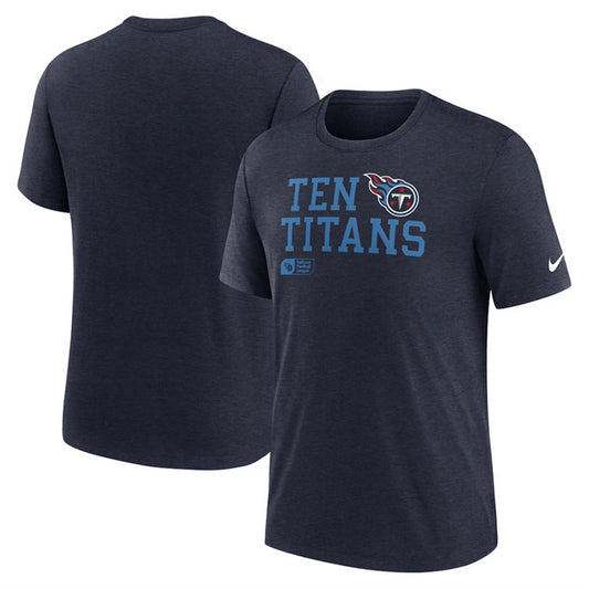 Tennessee Titans Navy Overlap Lockup Tri-Blend T-Shirt