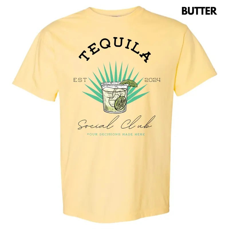 Tequila Social Club Comfort Colors T-Shirt Hoodie, Sweatshirt | WearSparks.com