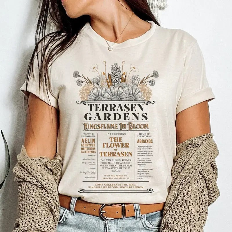 Terrasen Gardens Shirt, Sarah J Maas Throne of Glass Sweatshirt, Terrasen Throne of Glass Merch, SJM Merch Throne of...