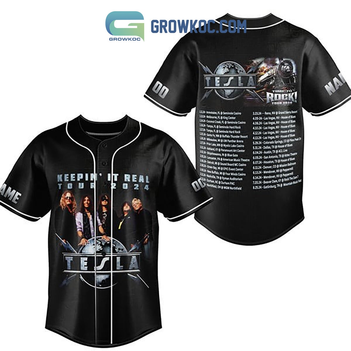 Tesla Keepin’ It Real Tour 2024 Personalized Baseball Jersey