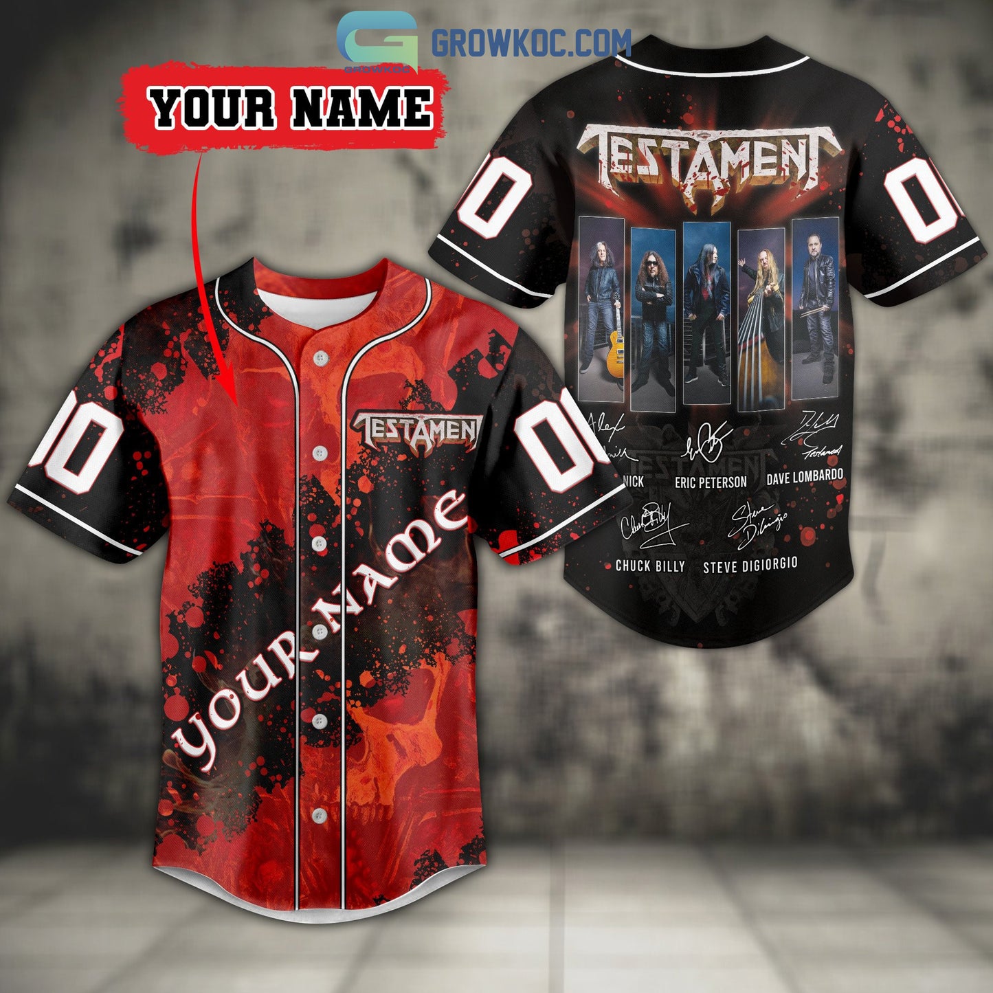 Testament Band Tour Personalized Baseball Jersey