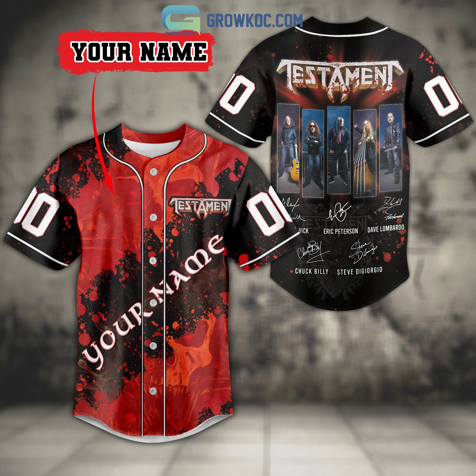 Testament Band Tour Personalized Baseball Jersey