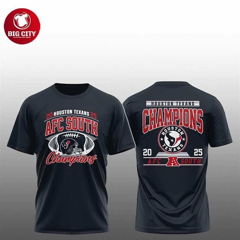 Texans 2025 AFC South Champions Two Sided Shirt