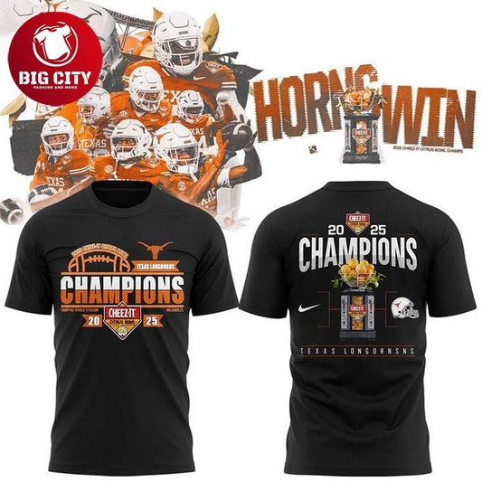Texas Longhorns 2025 Cheez-It Citrus Bowl Champions Locker Room Two Sided Shirt