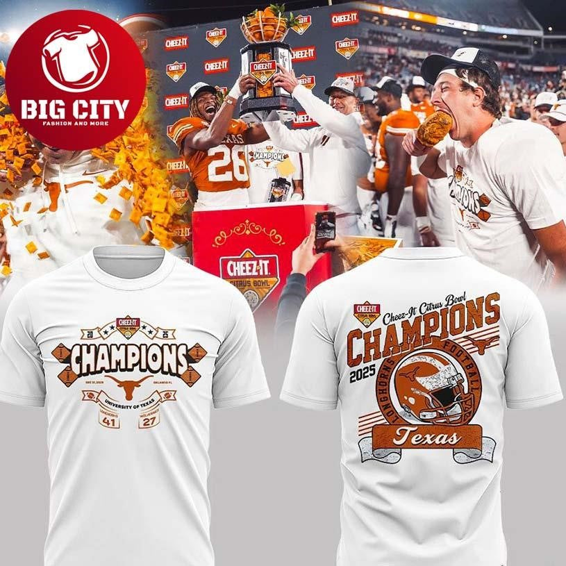 Texas Longhorns 2025 Cheez It Citrus Bowl Champions Two Sided Shirt