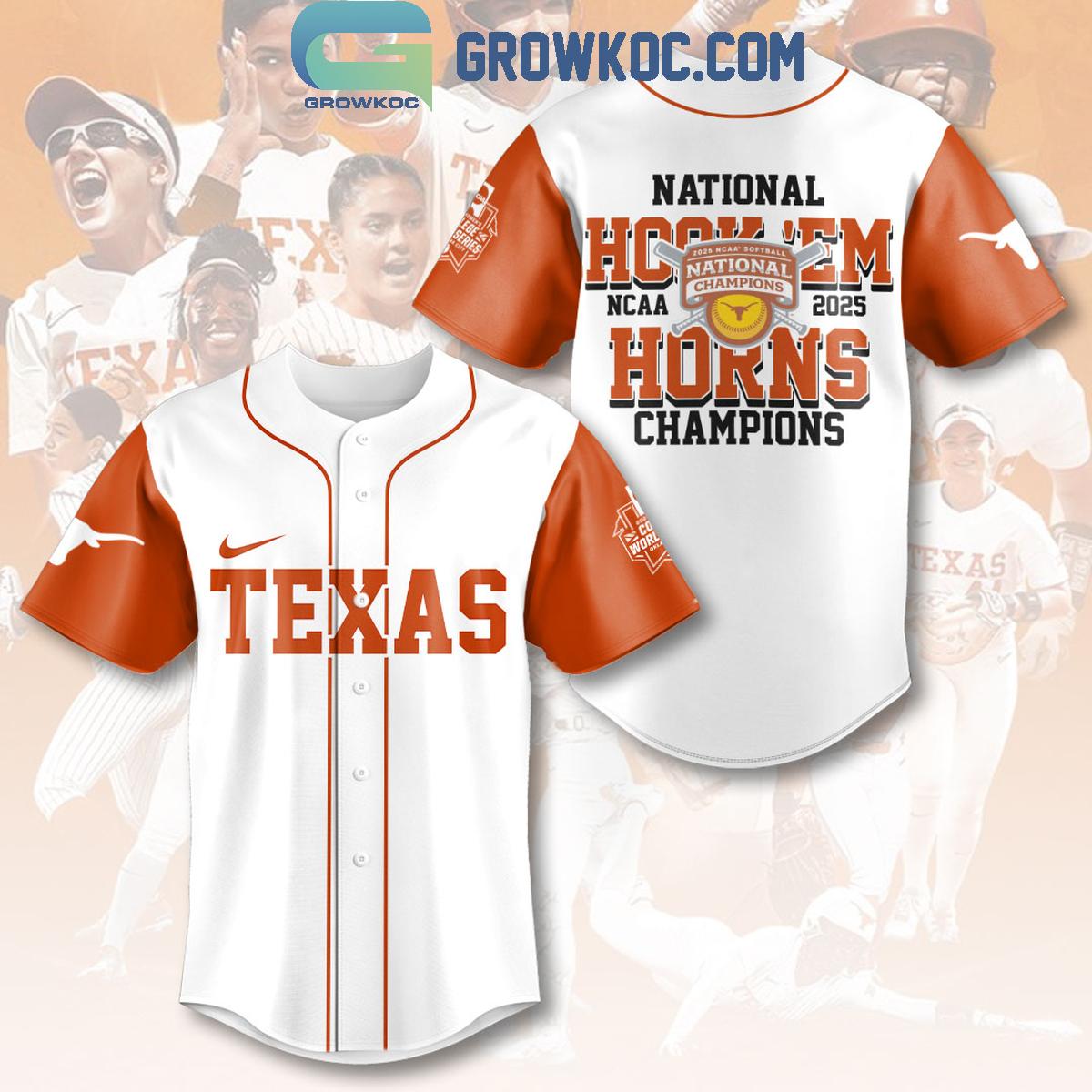 Texas Longhorns 2025 NCAA Softball Women’s College World Champions Baseball Jersey
