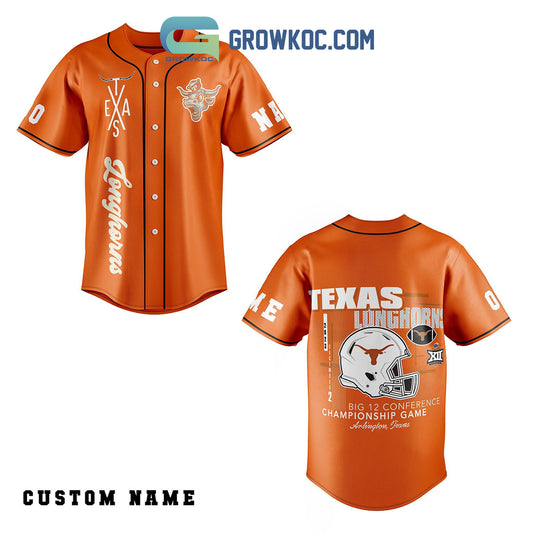Texas Longhorns Big 12 Conference Championship Game Personalized Baseball Jersey