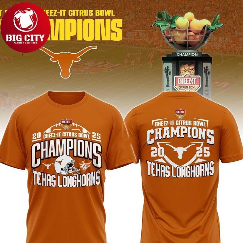 Texas Longhorns Cheez-It Citrus Bowl Champions 2025 Two Sided Shirt