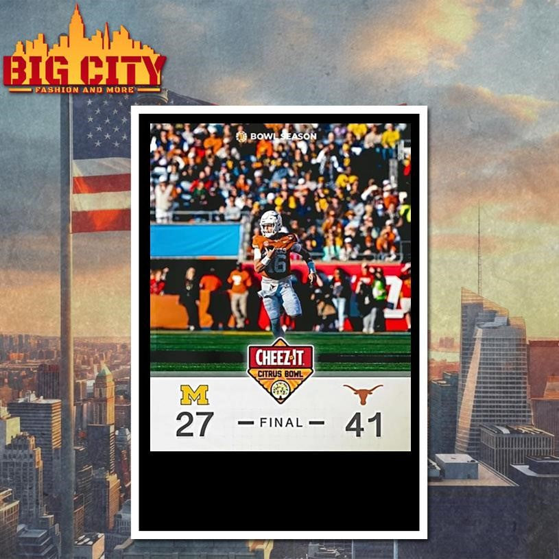 Texas Longhorns Defeated Michigan Wolverines 2025 Cheez It Citrus Bowl Final Score 41 27 Shirt
