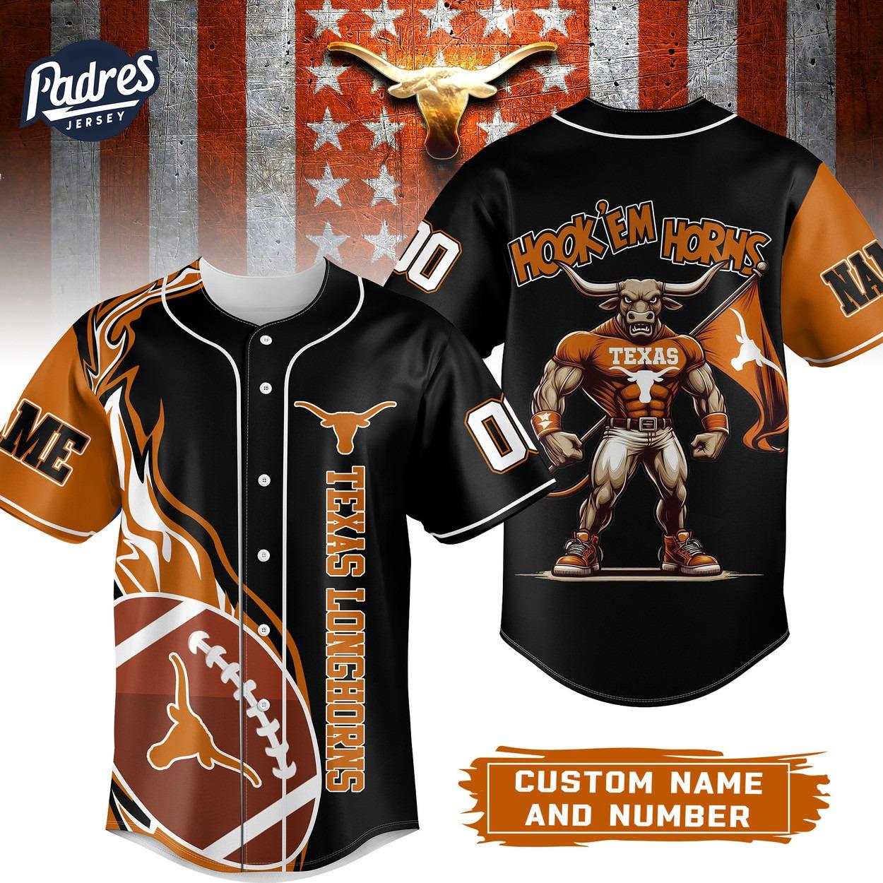 Texas Longhorns Football Custom Baseball Jersey Gifts - Padres Jersey Oasis: Elevate Your Baseball Style Game... (Image 1)