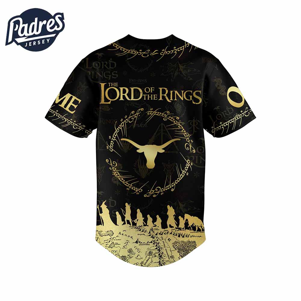 Texas Longhorns NCAA x The Lord Of The Rings Personalized Baseball Jersey Outfit - Padres Jersey Oasis: Elevate... (Image 3)