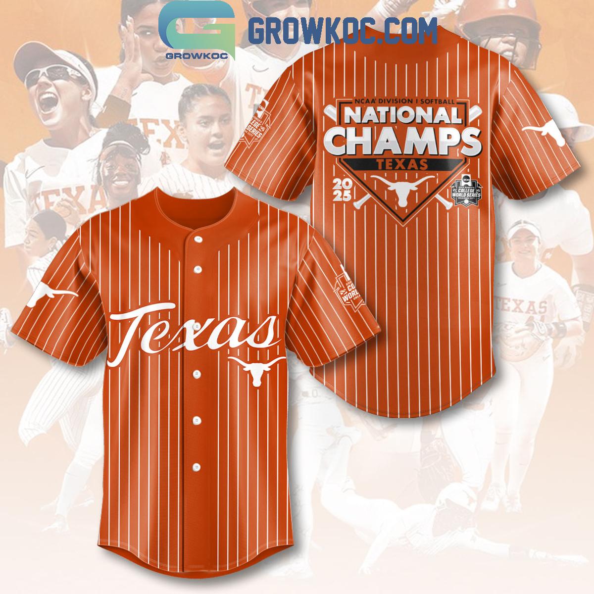 Texas Longhorns National Champions Softball Baseball Jersey