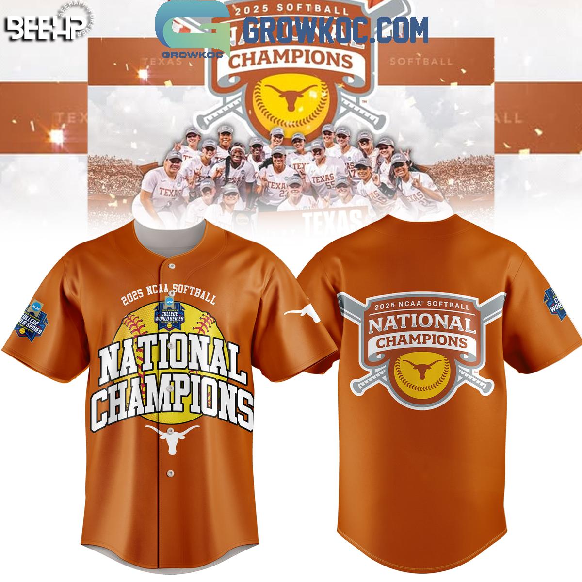 Texas Longhorns Softball Women’s College World Champions 2025 Baseball Jersey