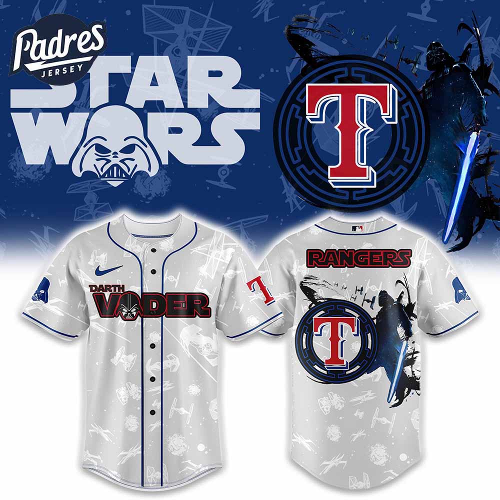 Texas Rangers MLB x Darth Vader Is Anakin Baseball Jersey - Padres Jersey Oasis: Elevate Your Baseball Style Game...