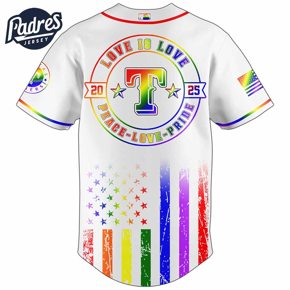 Texas Rangers MLB x Happy Pride Month Baseball Jersey - Padres Jersey Oasis: Elevate Your Baseball Style Game... (Image 2)