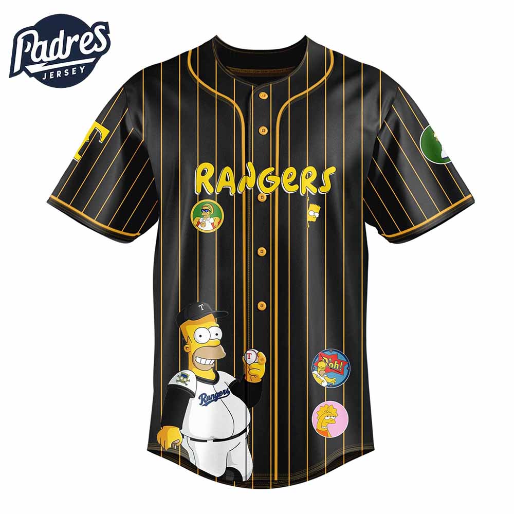 Texas Rangers MLB x The Simpsons Baseball Jersey Style - Padres Jersey Oasis: Elevate Your Baseball Style Game... (Image 2)
