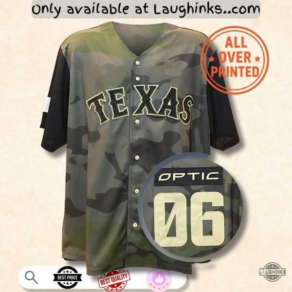 Texas Rangers Optic Gaming Camo Baseball Jersey Shirt Giveaway 5 September 2025