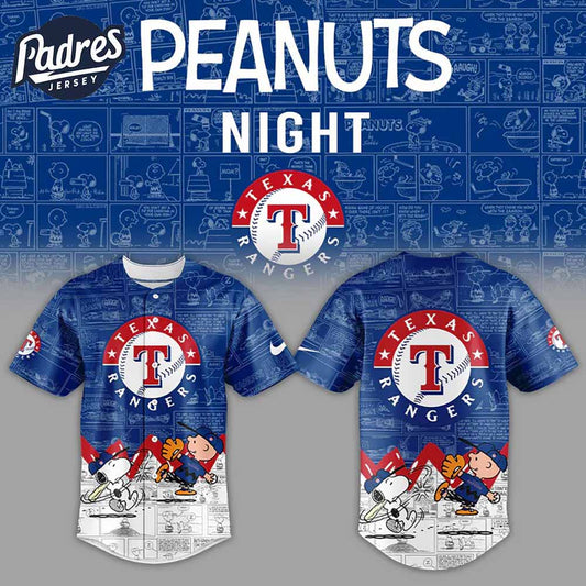 Texas Rangers x Peanuts 75th Anniversary Baseball Jersey - Padres Jersey Oasis: Elevate Your Baseball Style... (Image 1)