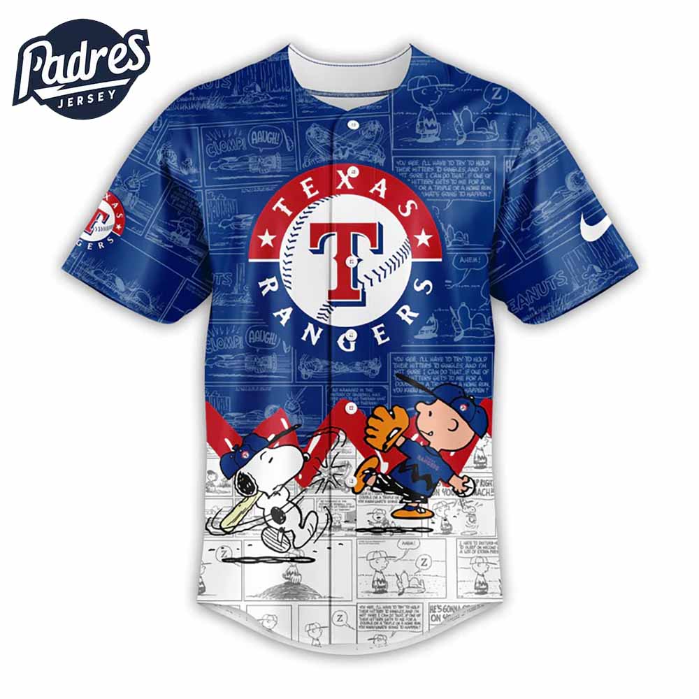 Texas Rangers x Peanuts 75th Anniversary Baseball Jersey - Padres Jersey Oasis: Elevate Your Baseball Style... (Image 2)
