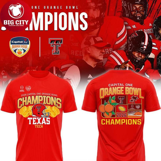 Texas Tech Red Raiders 2026 Orange Bowl Champions NCAA Two Sided Shirt