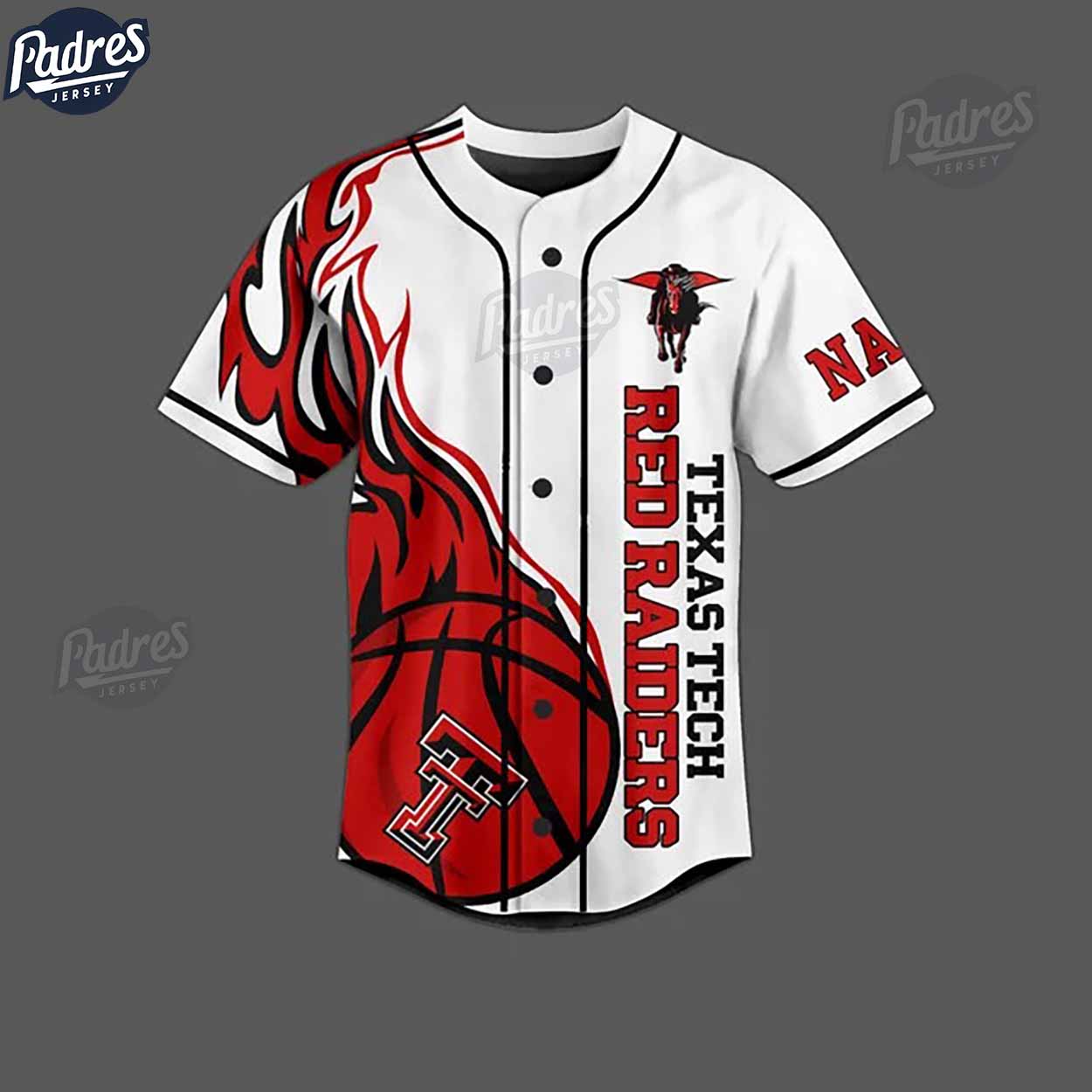 Texas Tech Red Raiders Basketball Gun Up Custom Baseball Jersey - Padres Jersey Oasis: Elevate Your Baseball... (Image 3)