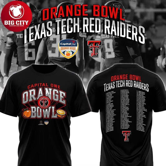 Texas Tech Red Raiders Champions Orange Bowl 2025-2026 Game Two Sided Shirt