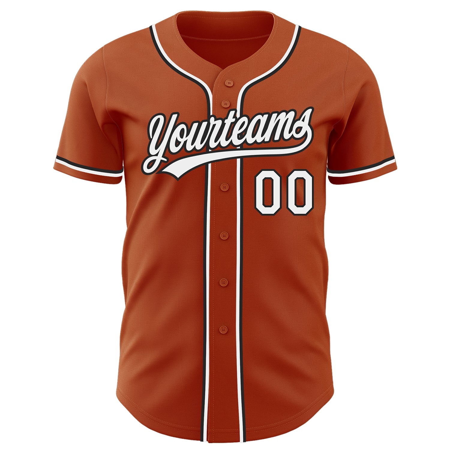 Custom Texas Orange White-Black Authentic Baseball Jersey