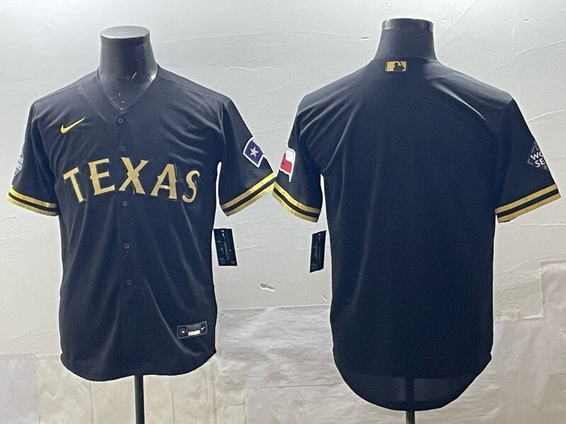 Texas Rangers Rangers Black Gold Adult Style 4