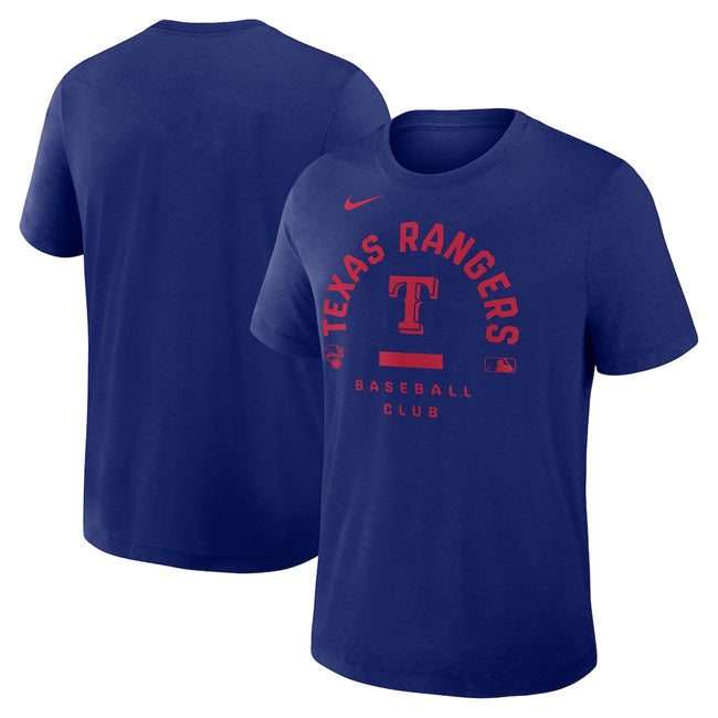 Texas Rangers Royal Collection Early Work Tri-Blend Dri-FIT T-Shirt