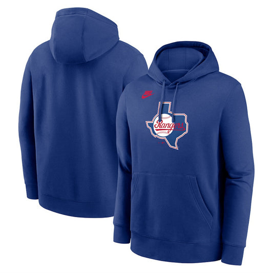 Texas Rangers Royal Cooperstown Collection Logo Club Pullover Hoodie
