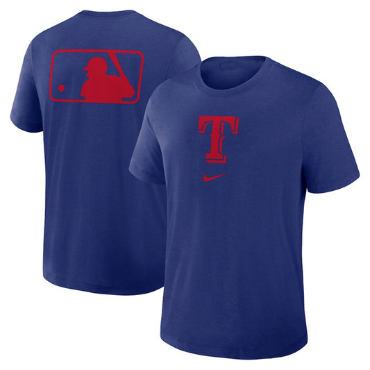 Texas Rangers Royal Early Work Tri-Blend Dri-FIT T-Shirt