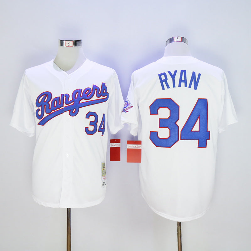 Texas Rangers #34 Rangers 34 White 1993 Retro