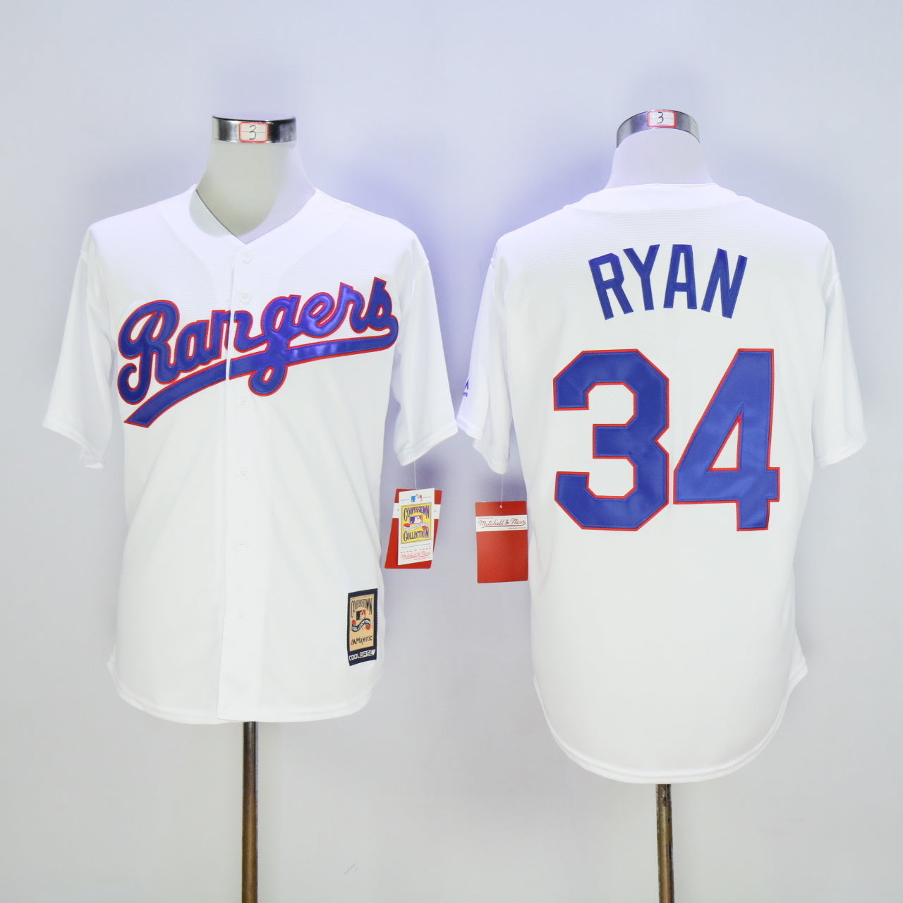 Texas Rangers #34 Rangers 34 White New Fabric Fan Edition Retro