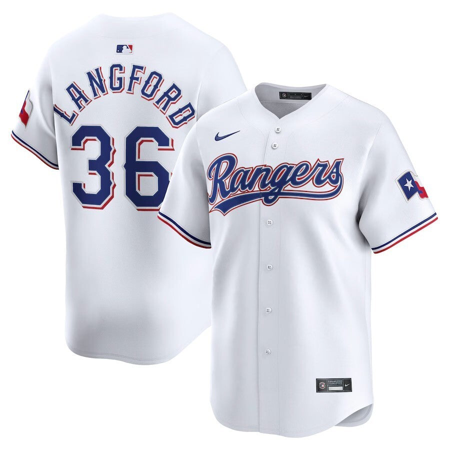 Texas Rangers #36 Wyatt Langford Home Limited Player Jersey - White
