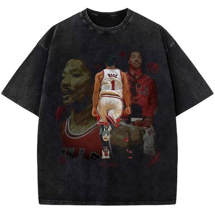 Thank You Derrick Rose Retirement Basketball Career Tribute Custom Graphic Tee Design By CBA Hoodie, Sweatshirt