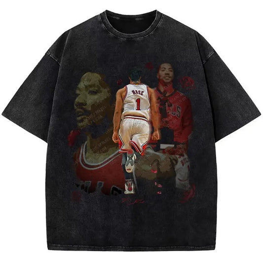 Thank You Derrick Rose Retirement Basketball Career Tribute Custom Graphic Tee Design By CBA Hoodie, Sweatshirt