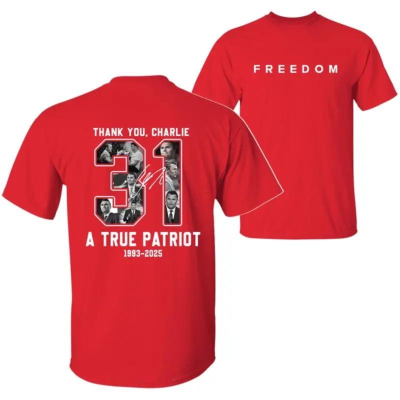 Thank You T-Shirt, Wear Red on October 14th as CJK Day Tee, C.K. Birthday Tee, Charlie Kirk Shirt, Graphic Design Unisex...