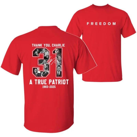 Thank You T-Shirt, Wear Red on October 14th as CJK Day Tee, C.K. Birthday Tee, Charlie Kirk Shirt, Graphic Design Unisex...