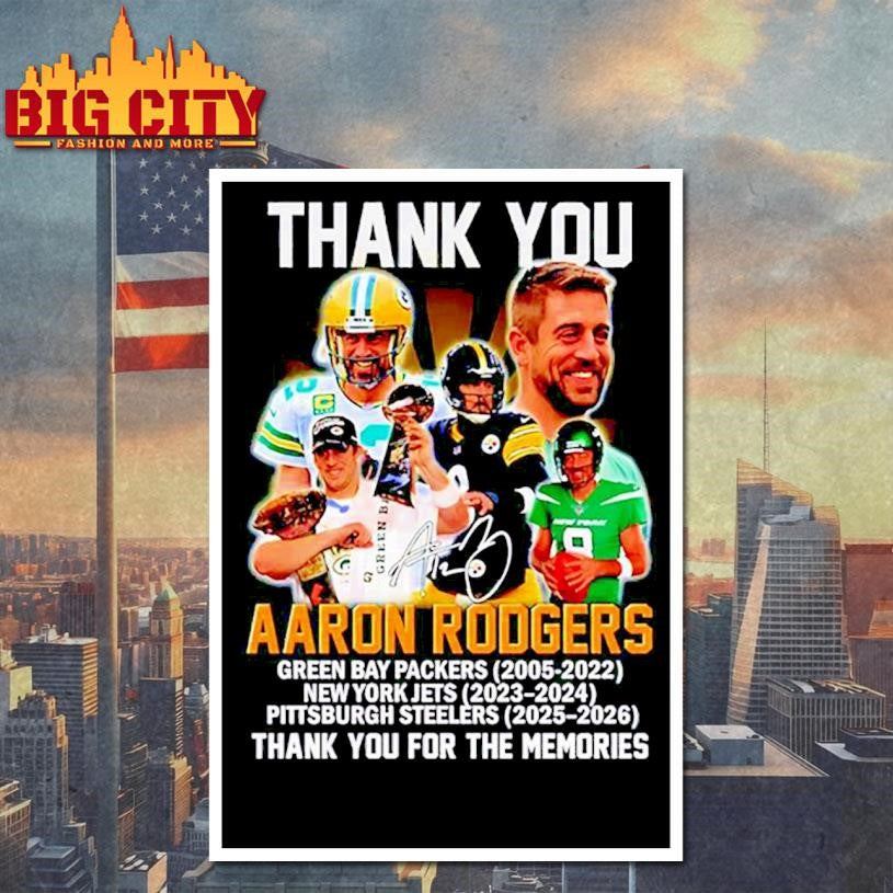 Thank you Aaron Rodgers Packers Jets Steelers signature Shirt