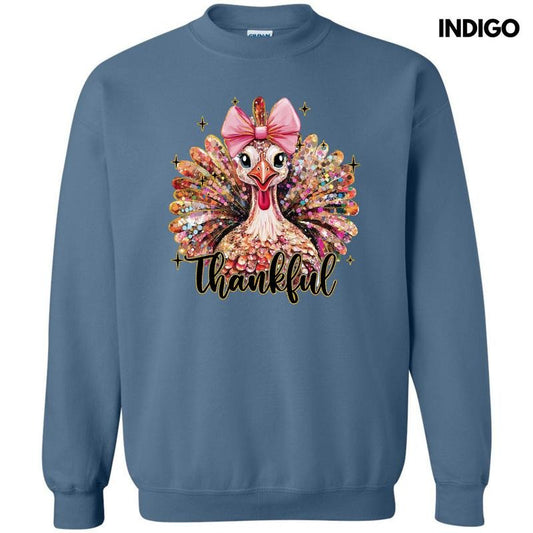 Thankful Glitter Turkey Sweatshirt 'NLB' T-Shirts, Hoodie | WearSparks.com