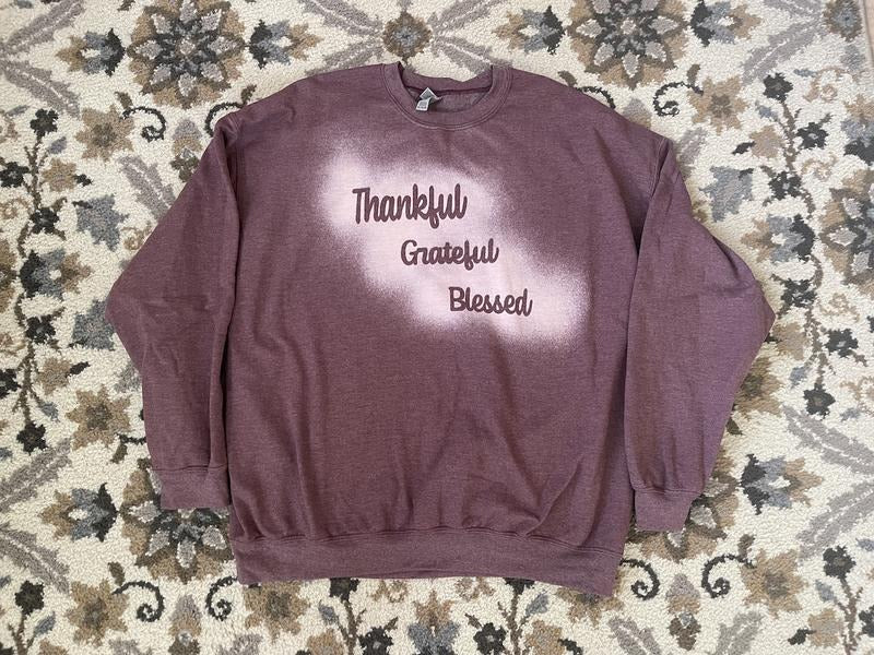 Thankful Grateful Blessed Bleached T-Shirts, Hoodie, Sweatshirt | WearSparks.com