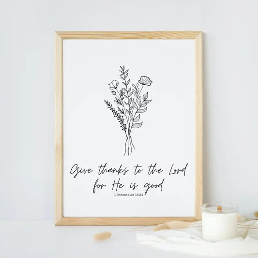Thankful, Bible Verse Wall Art, Christian Decor, Inspirational Art, Gifts For Christian Her Wall Decor, Poster Prints No...