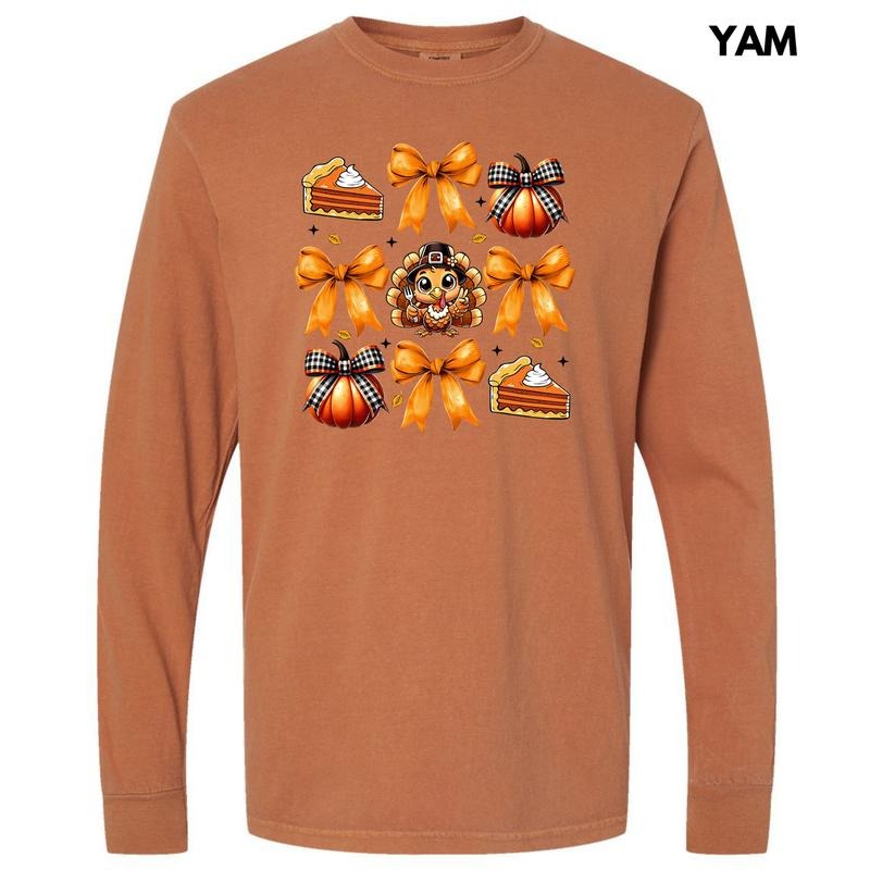 Thanksgiving Things Collage Long Sleeve Comfort Colors T-Shirt 'NLB' Hoodie, Sweatshirt | WearSparks.com
