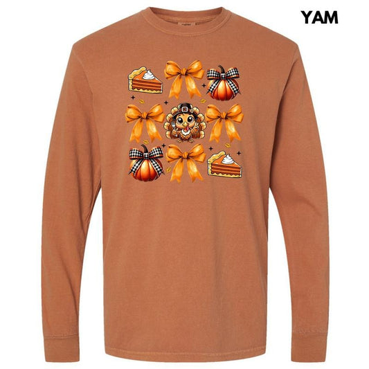Thanksgiving Things Collage Long Sleeve Comfort Colors T-Shirt 'NLB' Hoodie, Sweatshirt | WearSparks.com