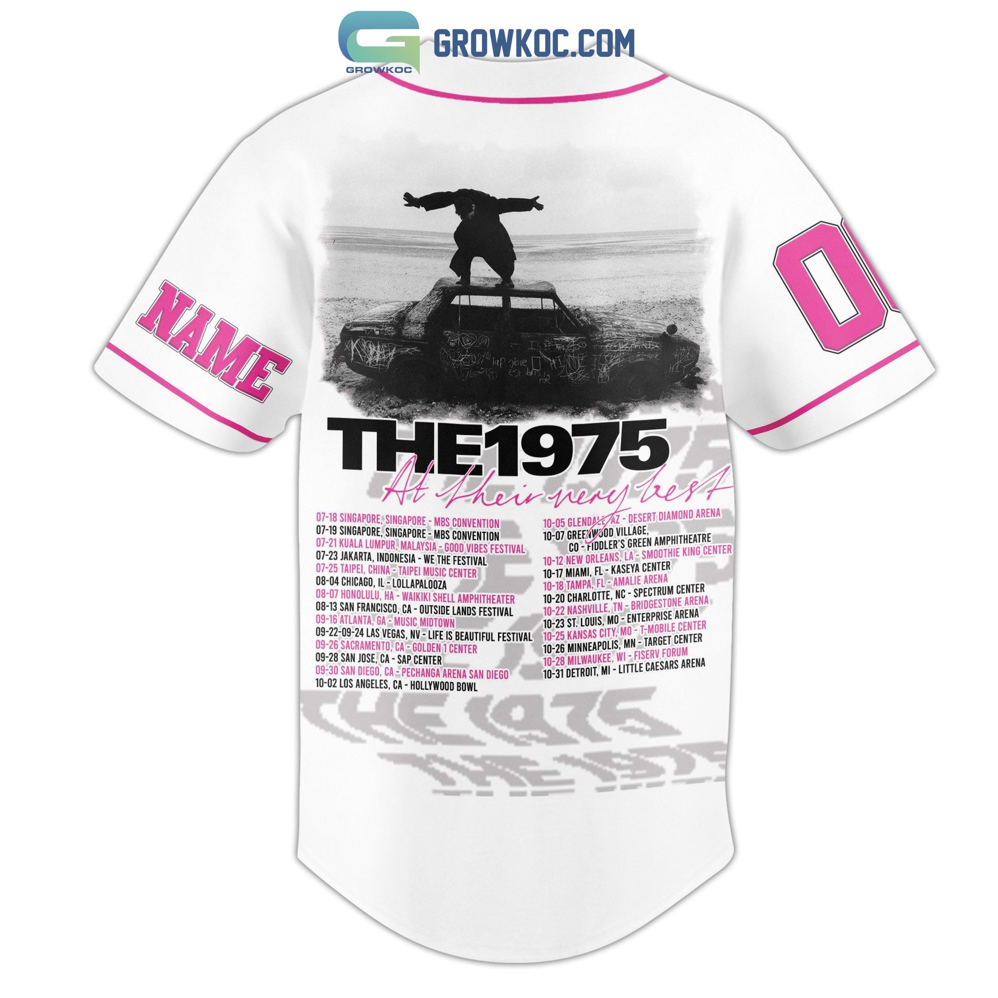The 1975 At Their Very Best Tour 2023 White Design Baseball Jersey