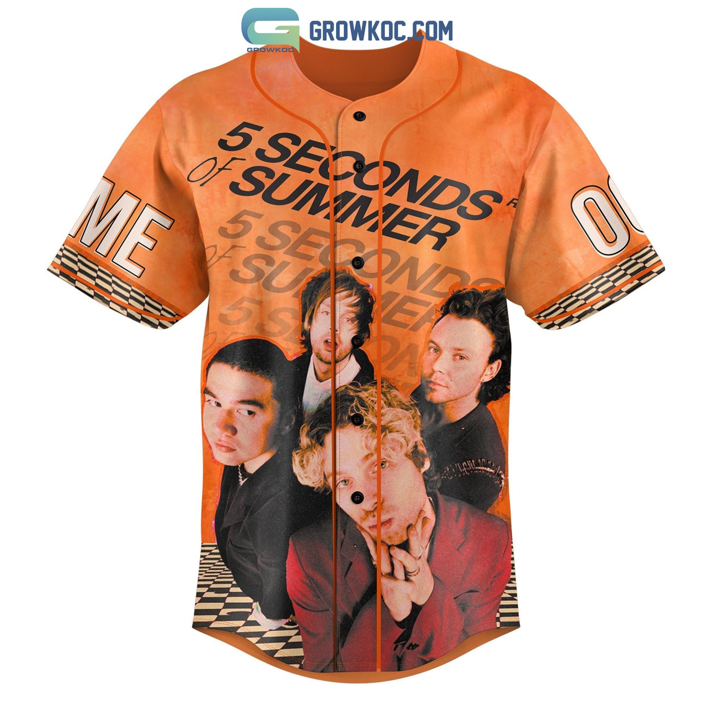 The 5 Seconds Of Summer Show Orange Design Personalized Baseball Jersey