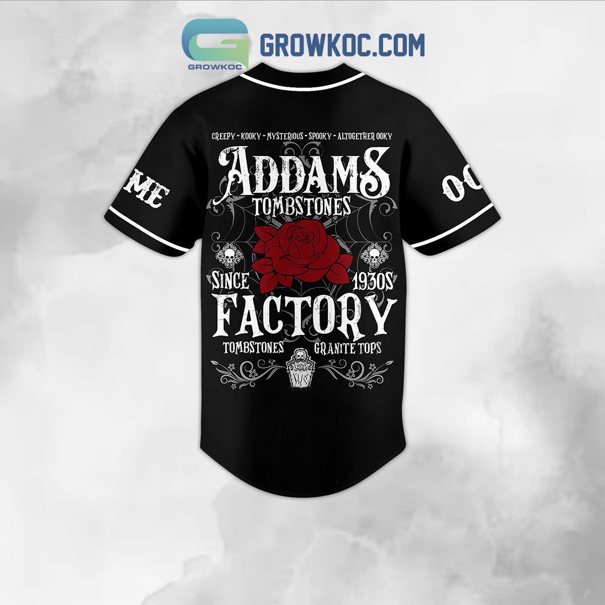 The Addams Family Tombstones Factory Personalized Baseball Jersey