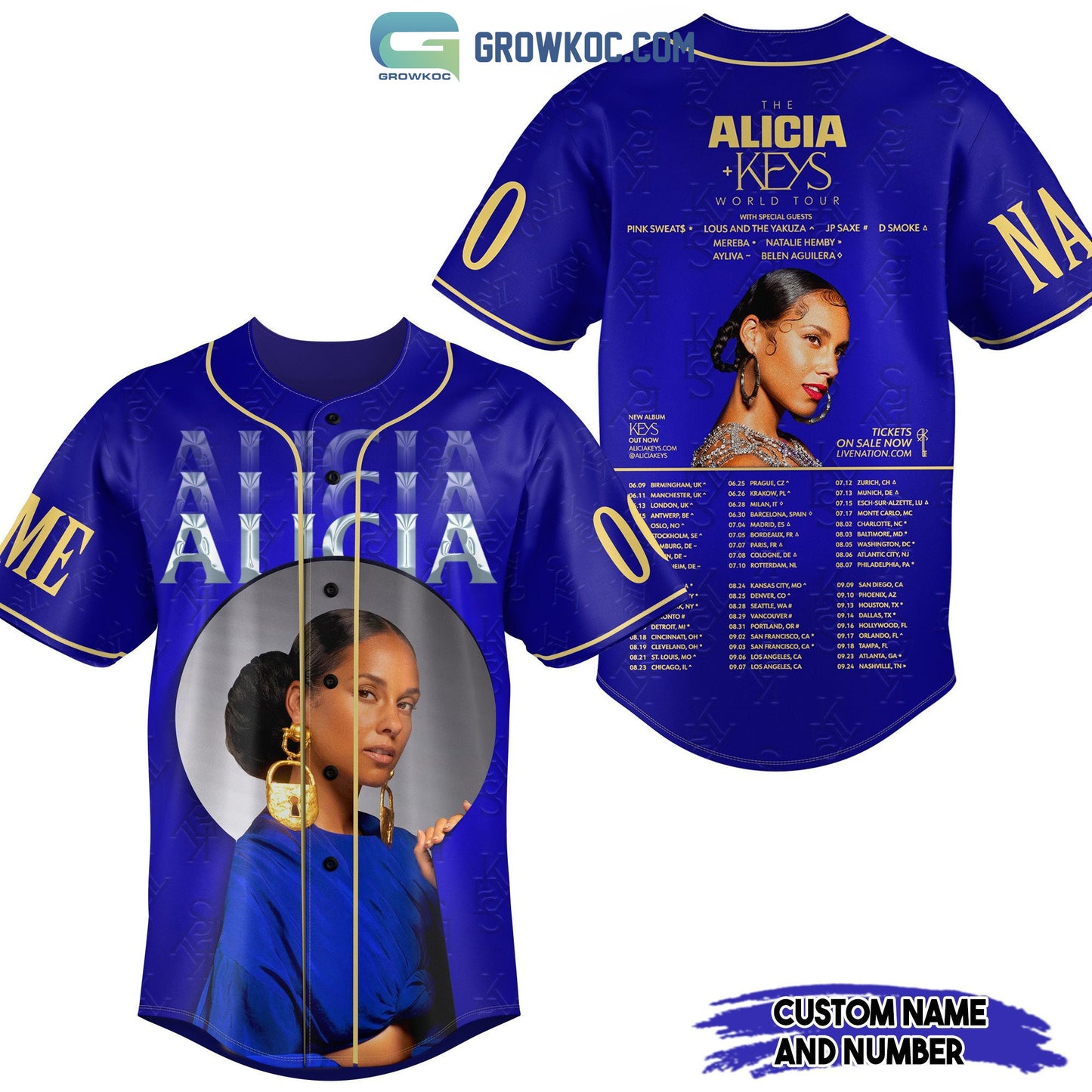 The Alicia Keys World Tour Personalized Baseball Jersey
