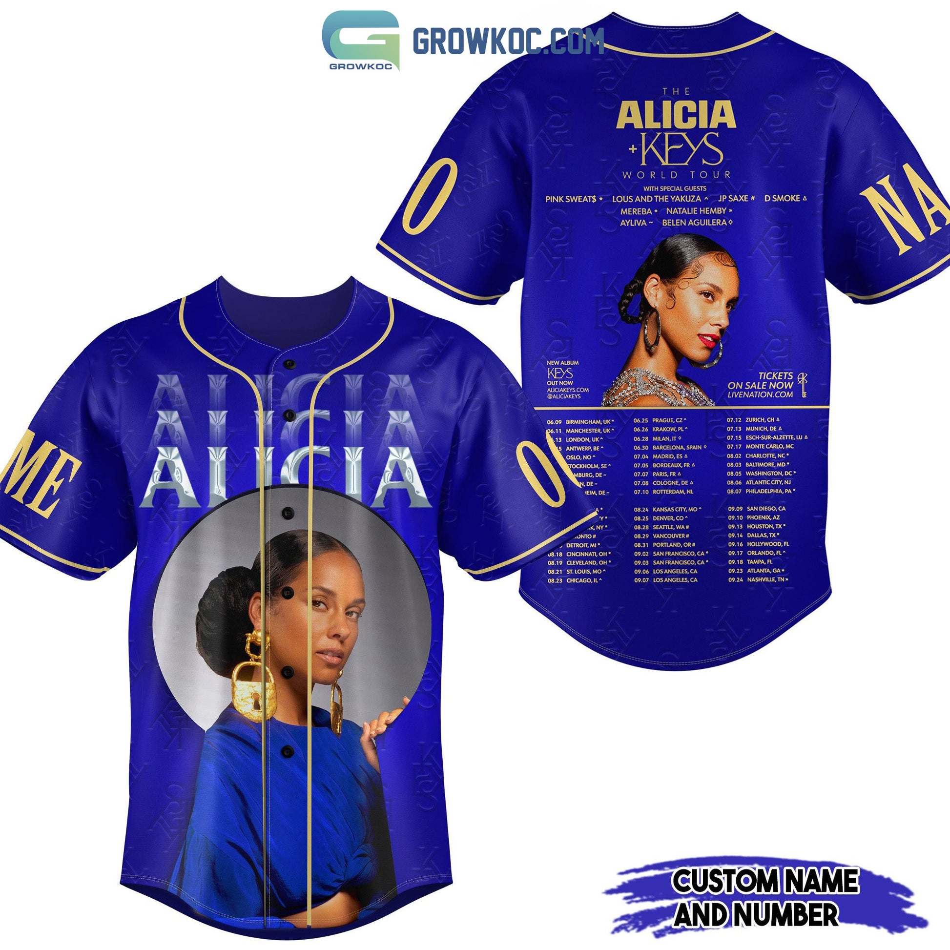 The Alicia Keys World Tour Personalized Baseball Jersey