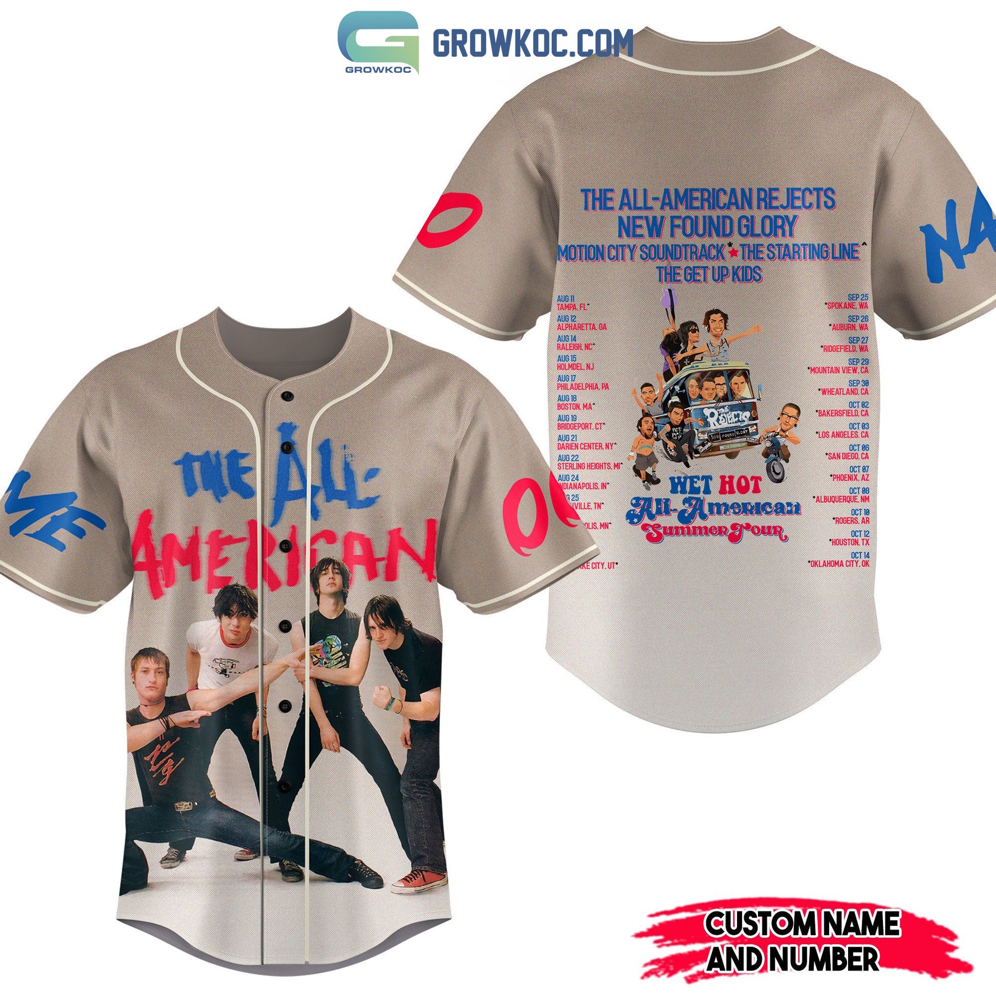 The All American Rejects New Found Glory Personalized Baseball Jersey